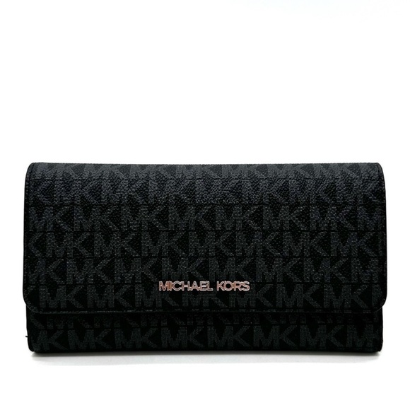 Michael Kors Large Trifold Wallet Black Signature (NWT) - Picture 1 of 8